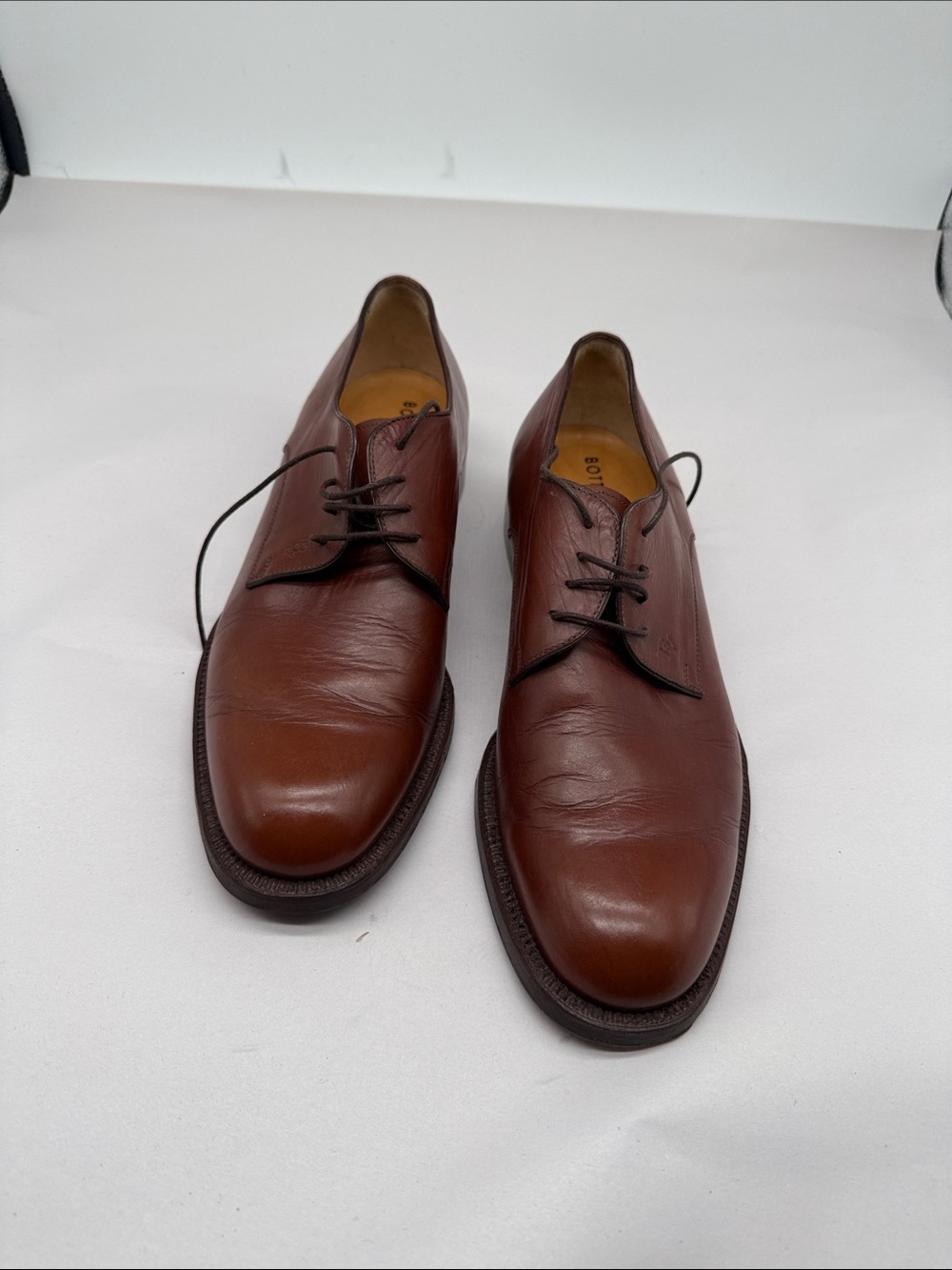 Bottega Veneta Men's Brown Leather Derby Shoes